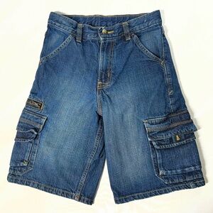 WRG Jean Co Jeans Shorts Boys Size 12 Cargo Denim Medium Blue wash